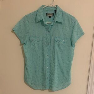 Shyanne Aqua Button Down Shirt